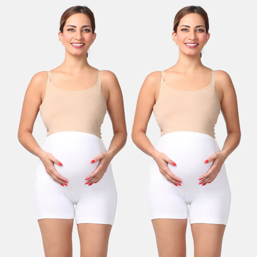 Pregnancy Shorts White Pack Of 2