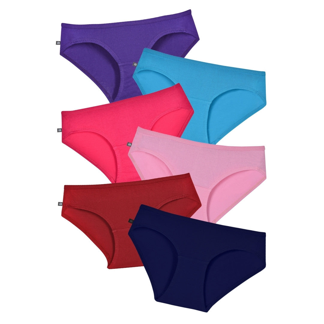 Pure Cotton Panties  Multi Color Pack Of 6 For Teens