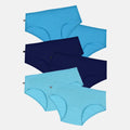 Pure Cotton Panties Bright Blue, Navy Blue & Light Blue Pack Of 6