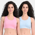 Racerback Sports Bra Sea Pink & Blue Haze