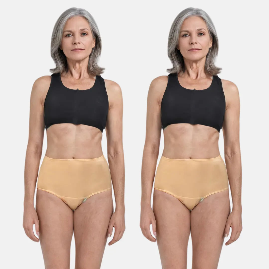 Senior Women High Waist Incontinence Panty Skin Pack Of 2