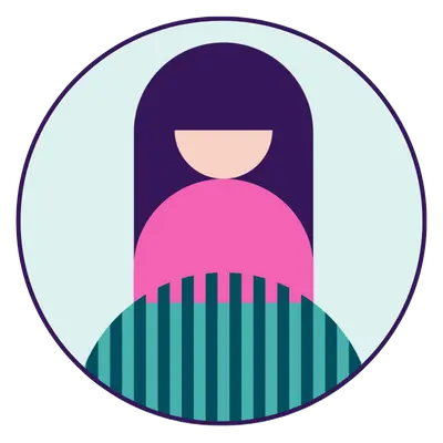 Shoppable icon for girl's products in store navigation | Girl's product category icon.