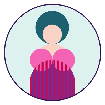 Shoppable icon for senior women's products in store navigation | Senior women's product category icon.