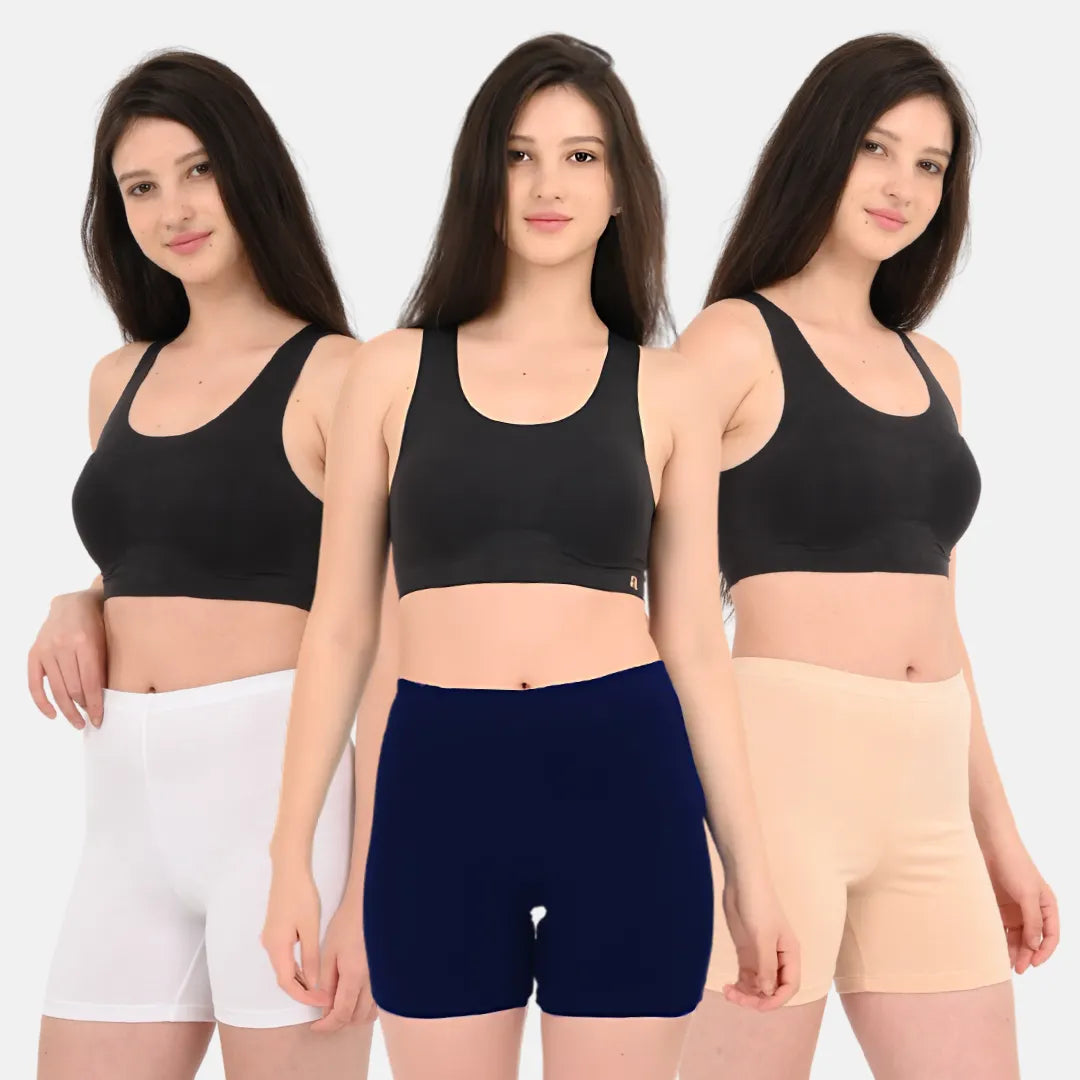Shorties Navy Blue, Skin & White