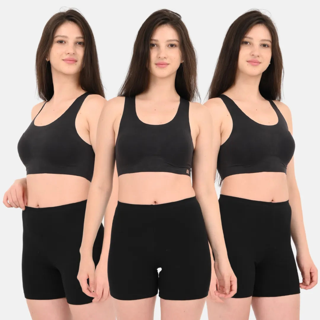 Shorties Women Black Pack Of 3