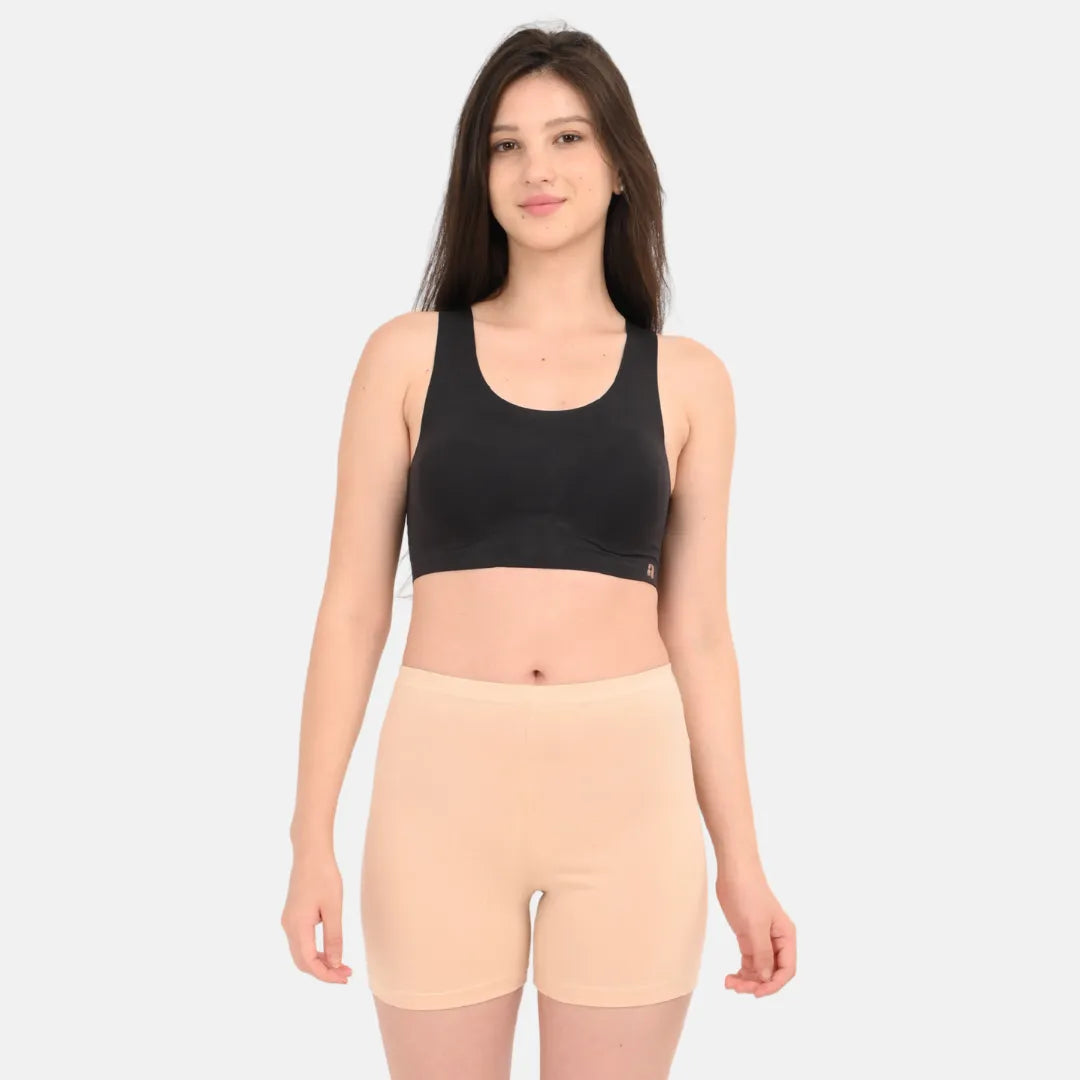 women's shorts to wear under dresses Best Selling Slipshorts For | Plus Size Breathable Cotton Thigh-Length Under Dress