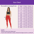 Size Chart For Cotton Leggings-Red