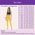Size Chart For Cotton Leggings-Yellow