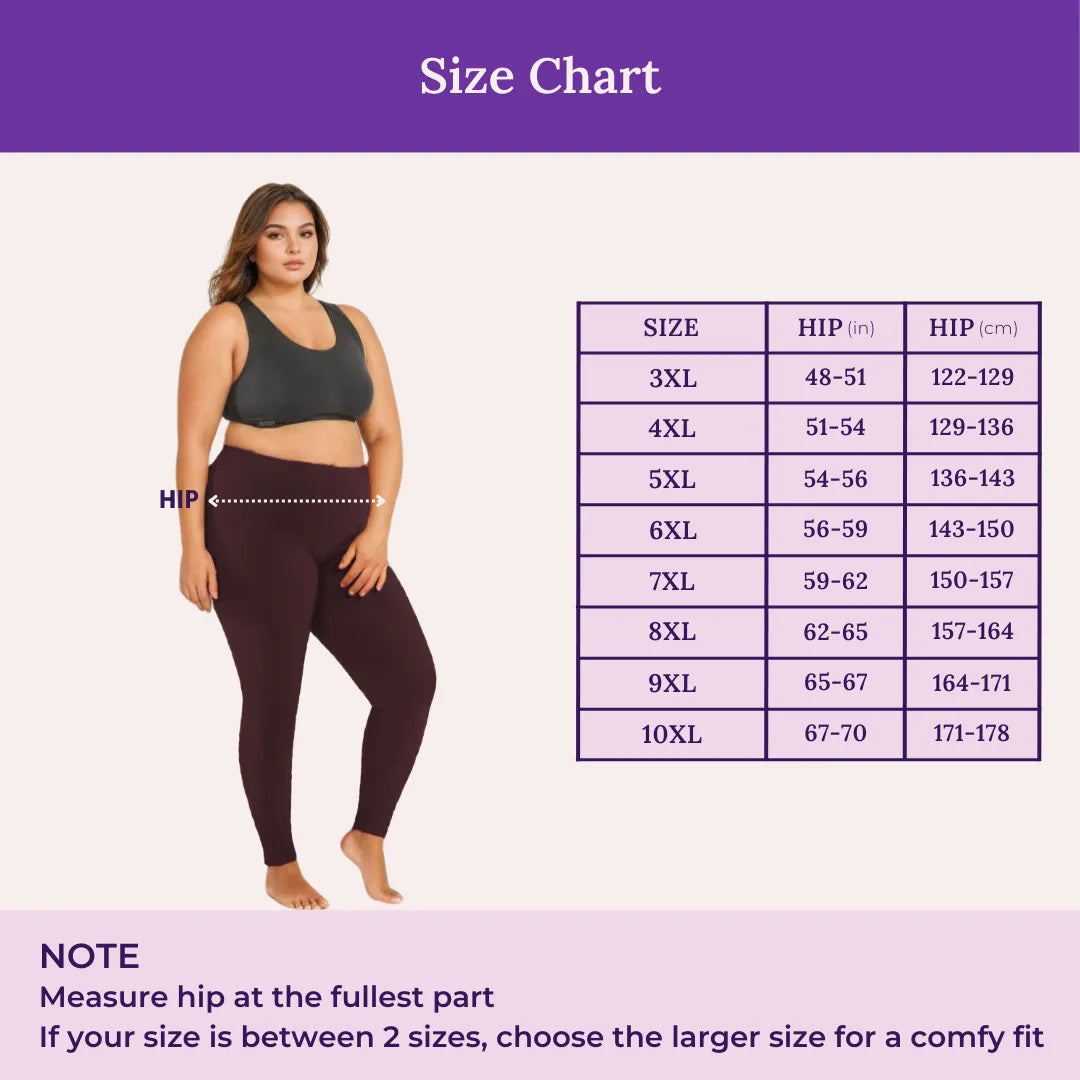 Size Chart For Leggings - Brown