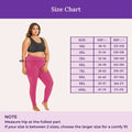 Size Chart For Leggings - Dark Pink