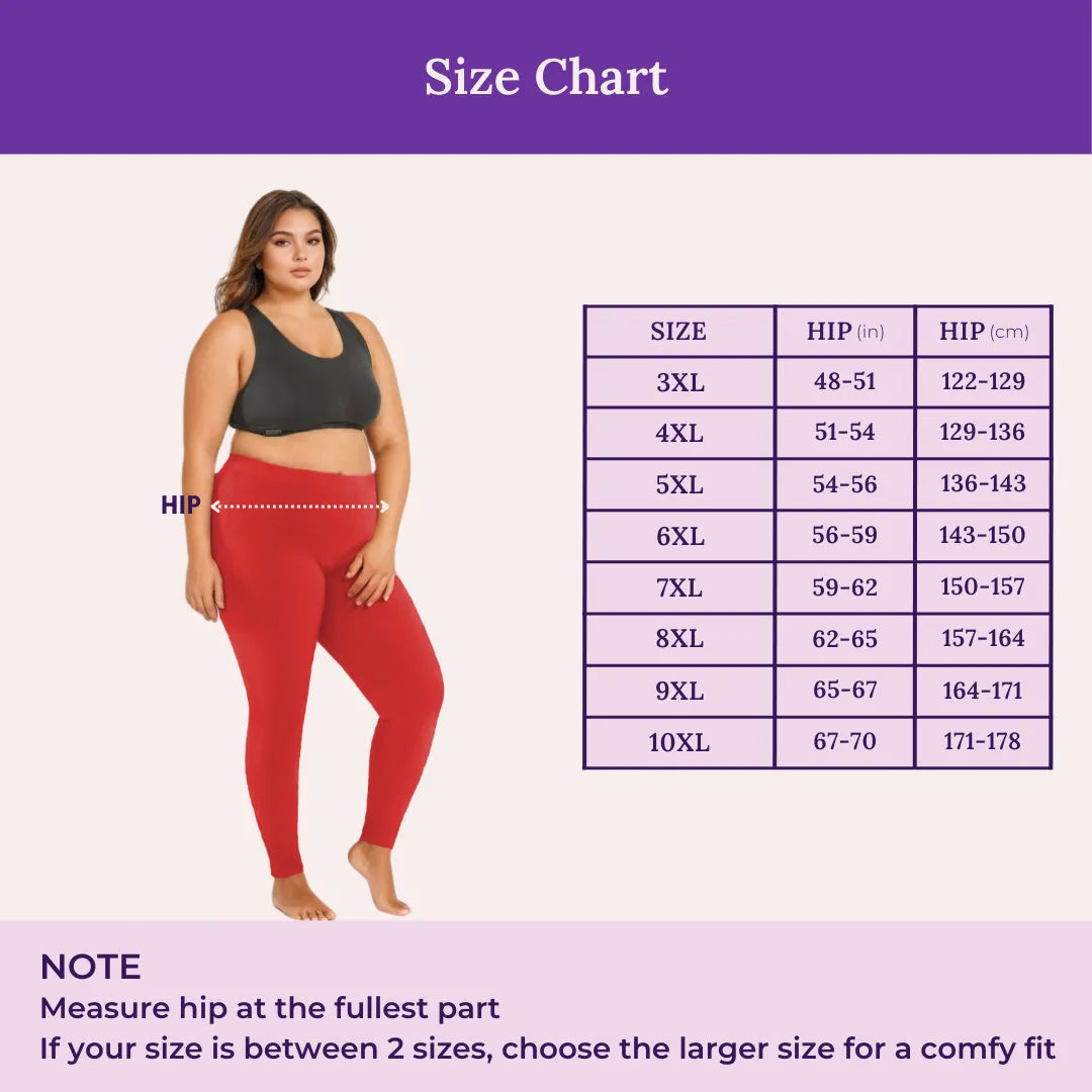 Size Chart For Leggings - Red