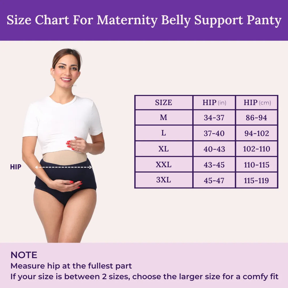 Size Chart For Maternity Belly Support Panty