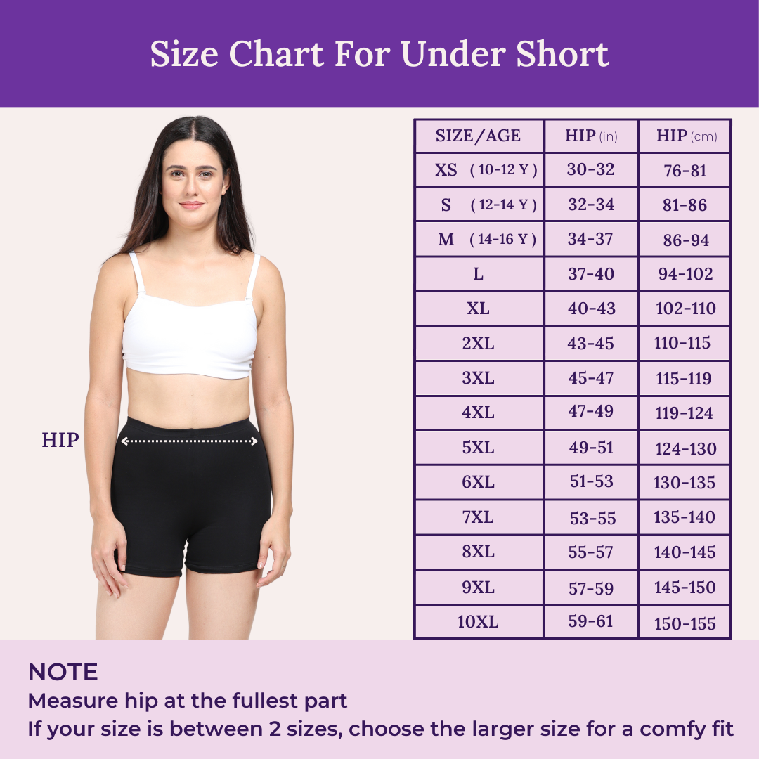 Size Chart For Under Short