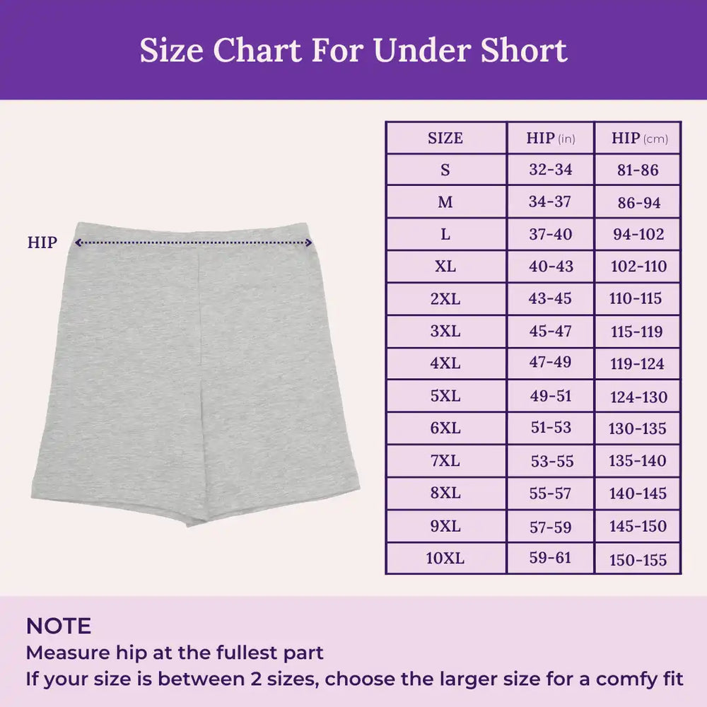Size Chart For Undershorts