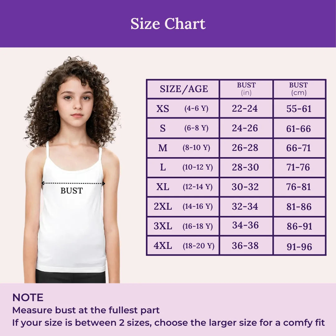 Size Chart For Adira Padded Tank Top