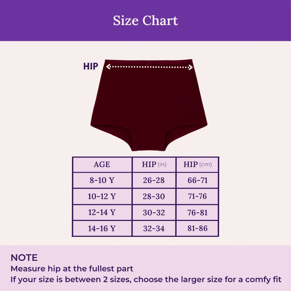 Size Chart For Boyshorts