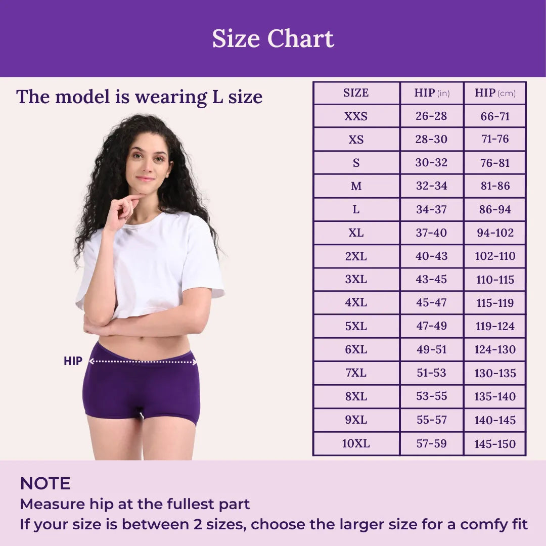Size Chart For Boyshorts