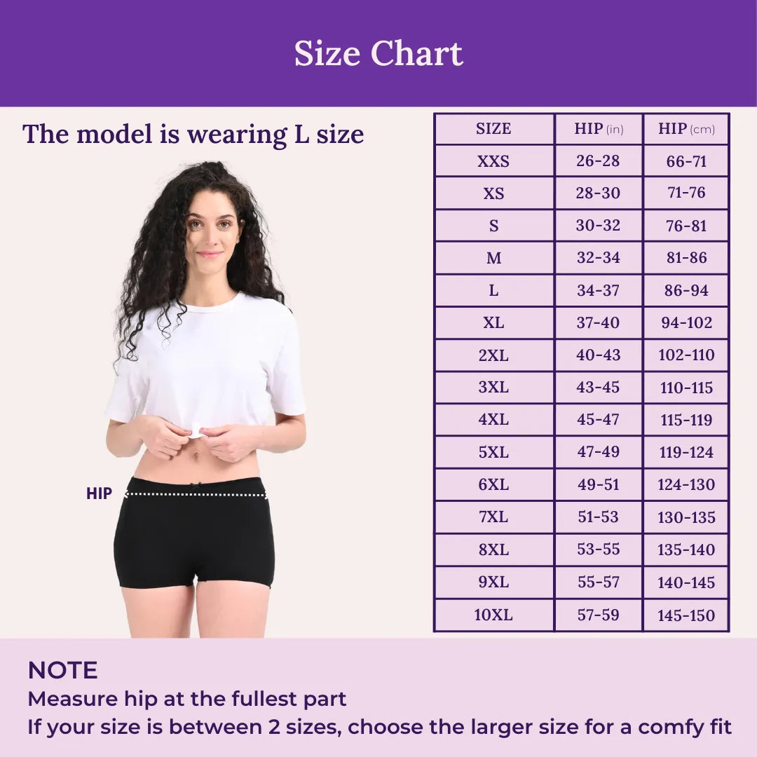 Size Chart For Boyshorts