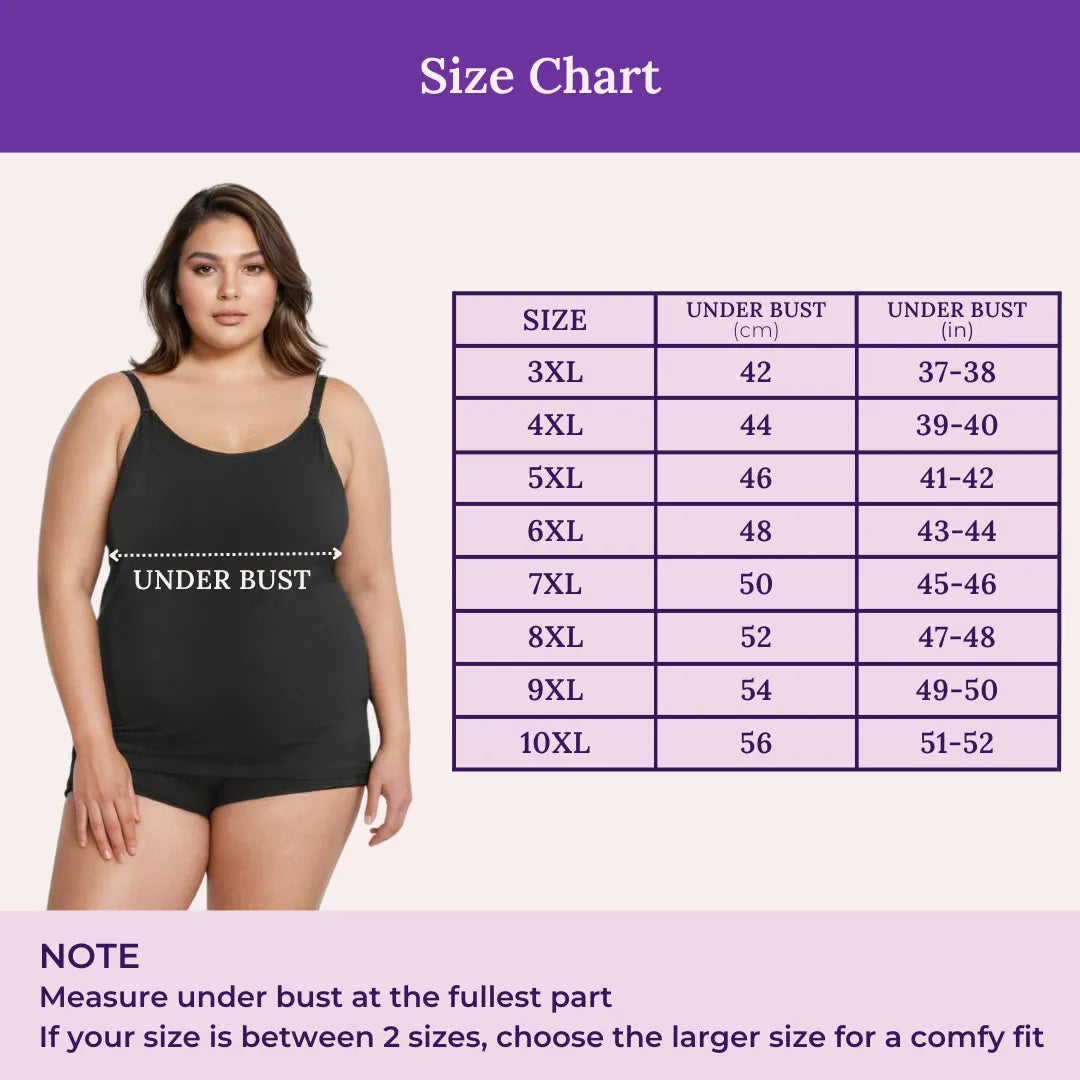 Size Chart For Bra Camisole