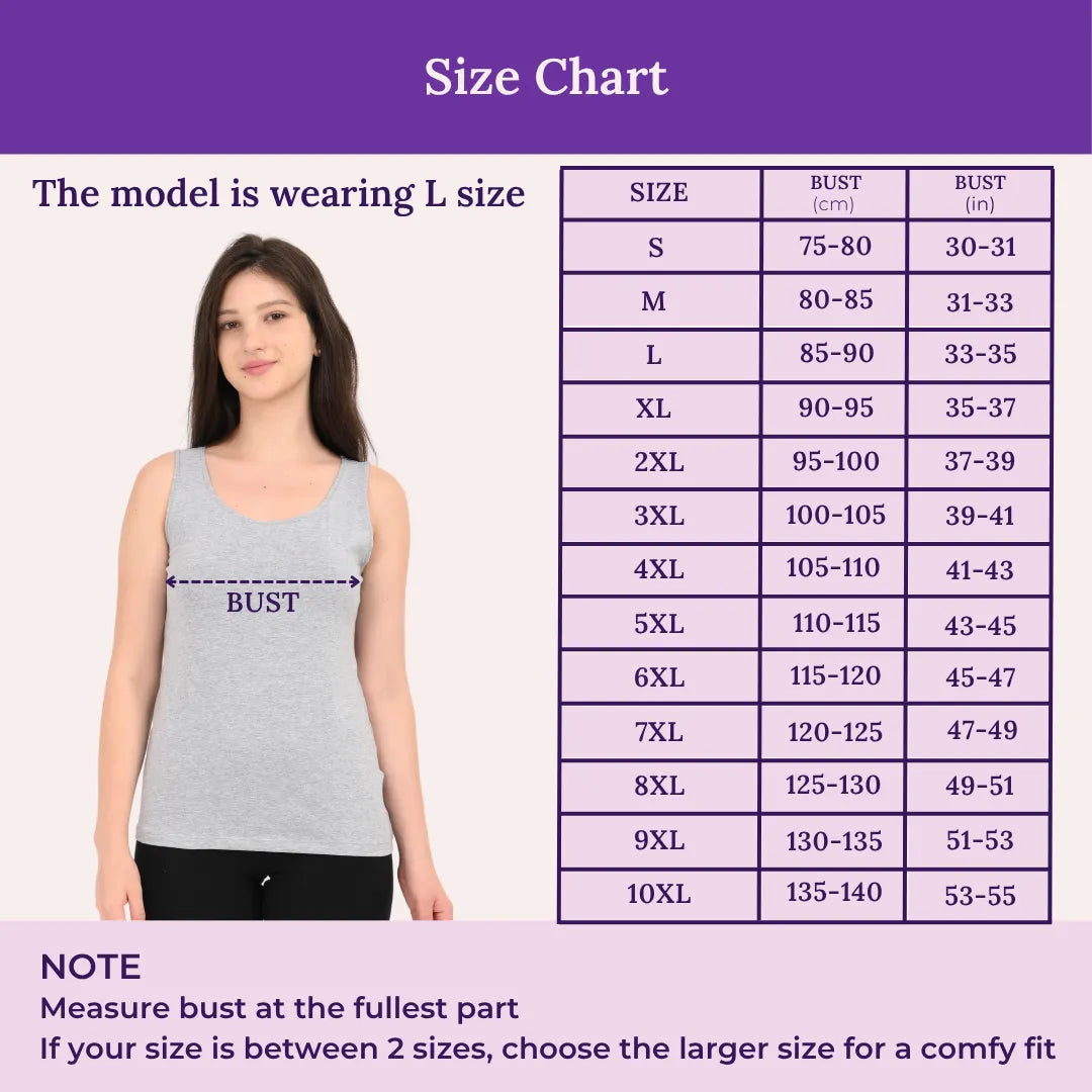 Size Chart For Camisole Wider Strap