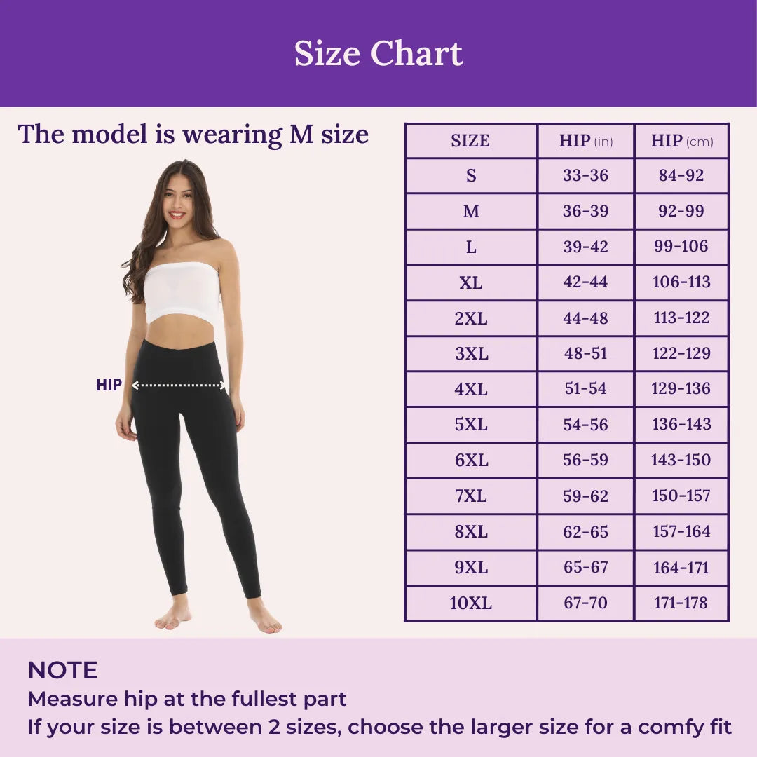 Size Chart For Leggings Black