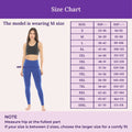 Size Chart For Cotton Leggings - Blue