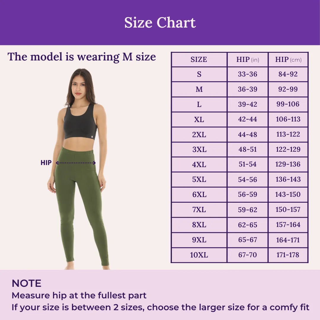 Size Chart For Leggings Green
