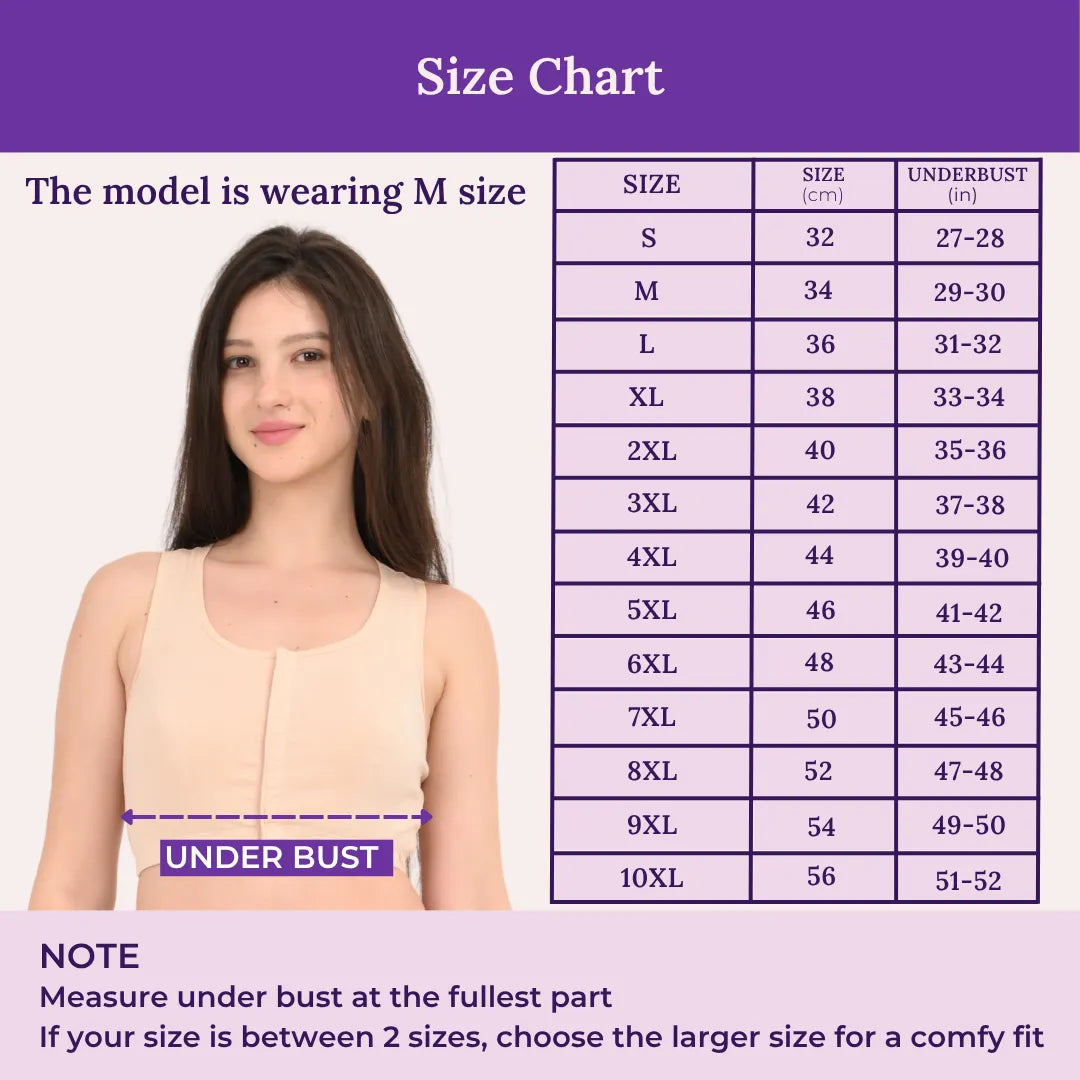 Size Chart For Front Open Bra 2