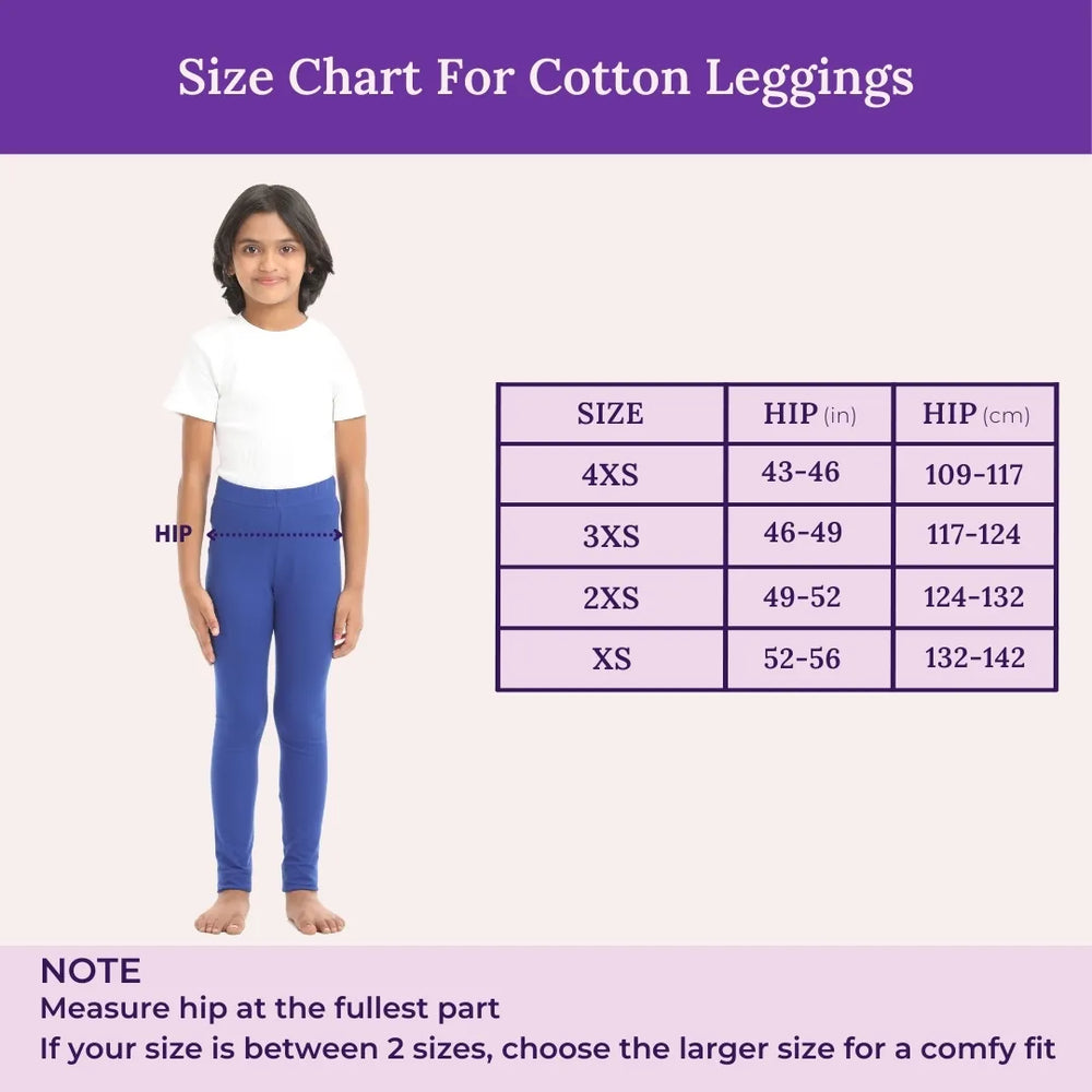 Size Chart for Girl Cotton Leggings