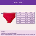 Size Chart For High Waist Hygiene Panties For Seniors