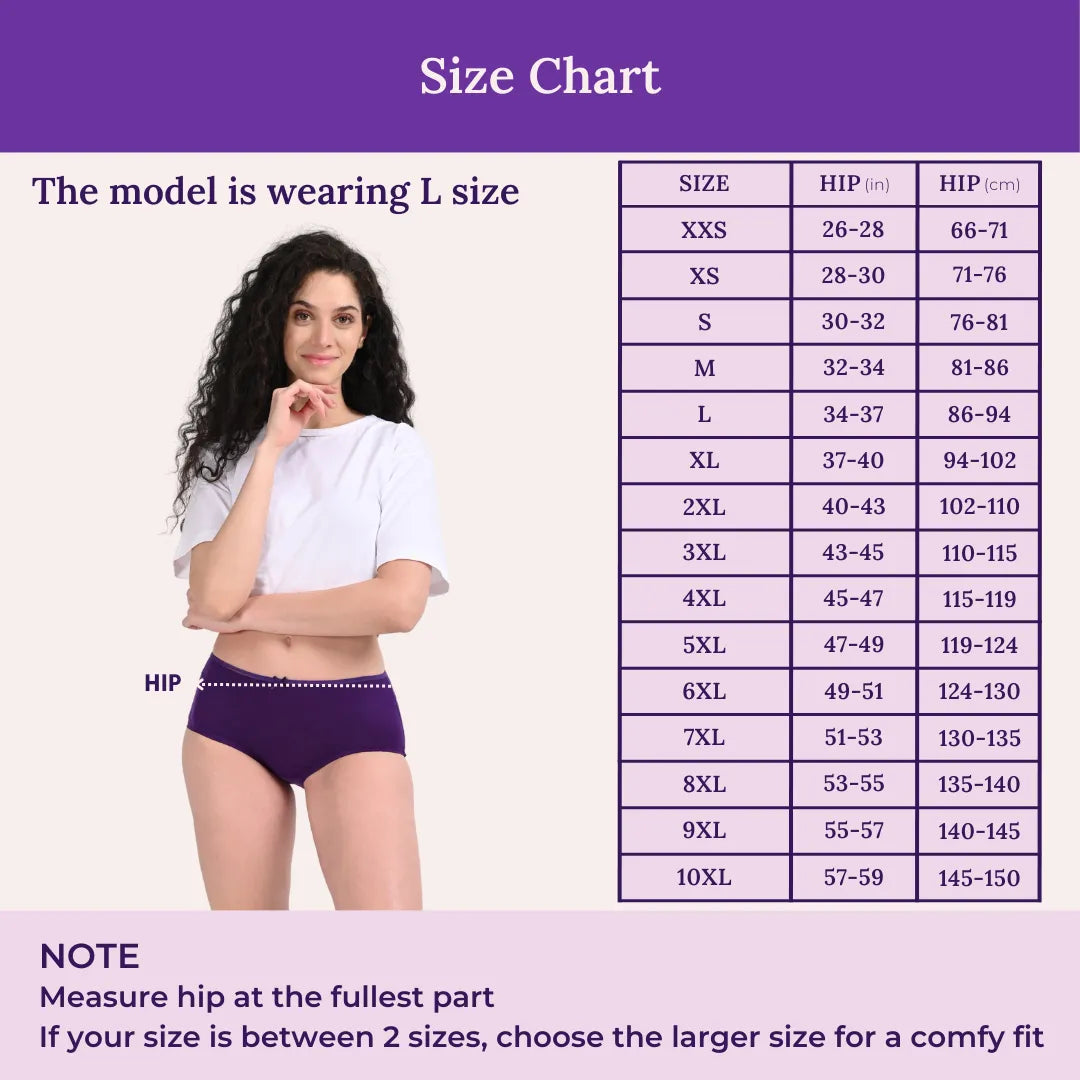 Size Chart For Hipster Panty