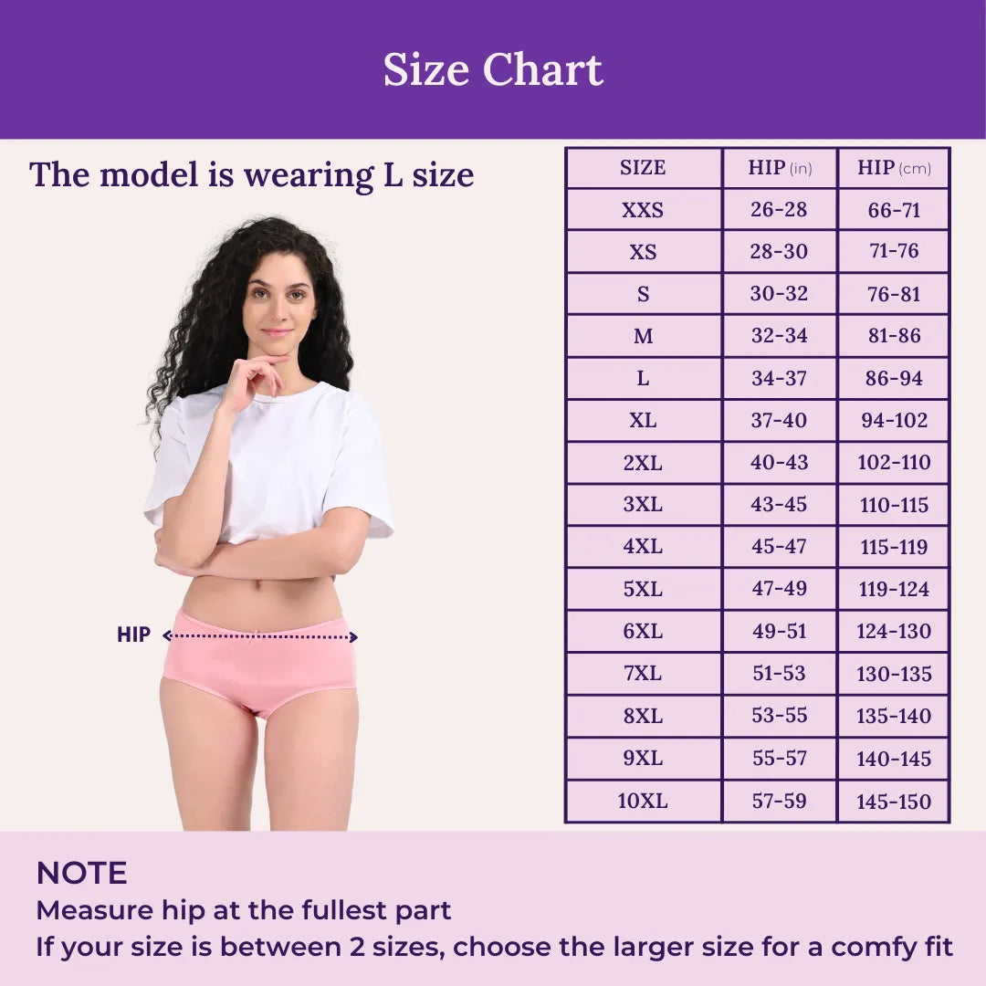 Size Chart For Hipster Panty