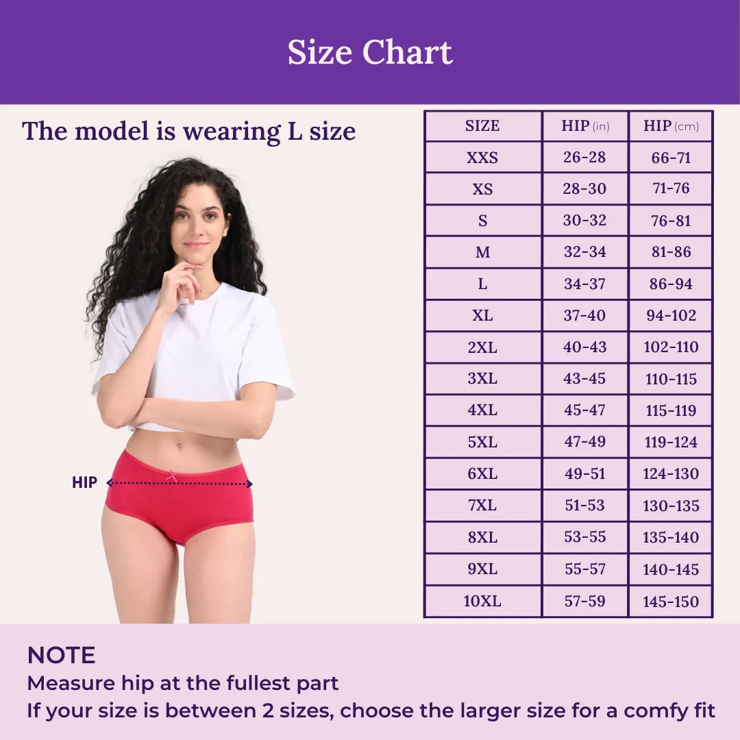 Size Chart For Hipster Panty