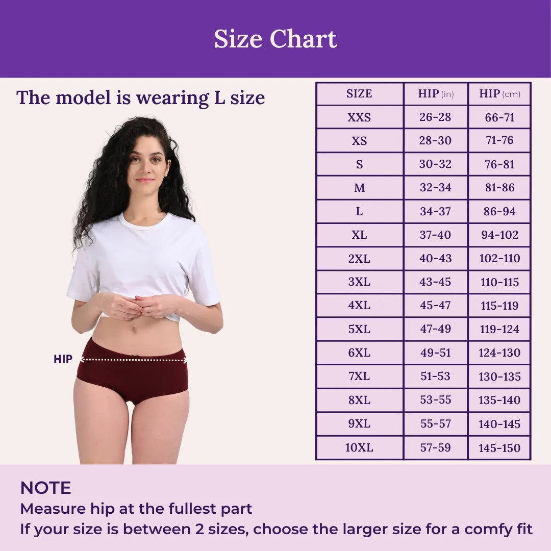 Size Chart For Hipster Panty
