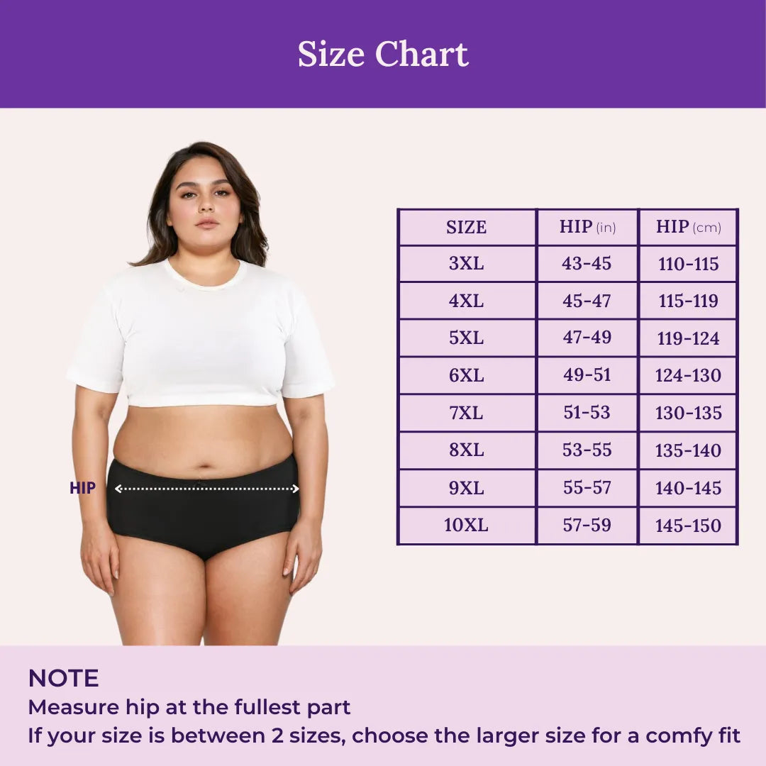 Size Chart For Hipster Panty _ Black