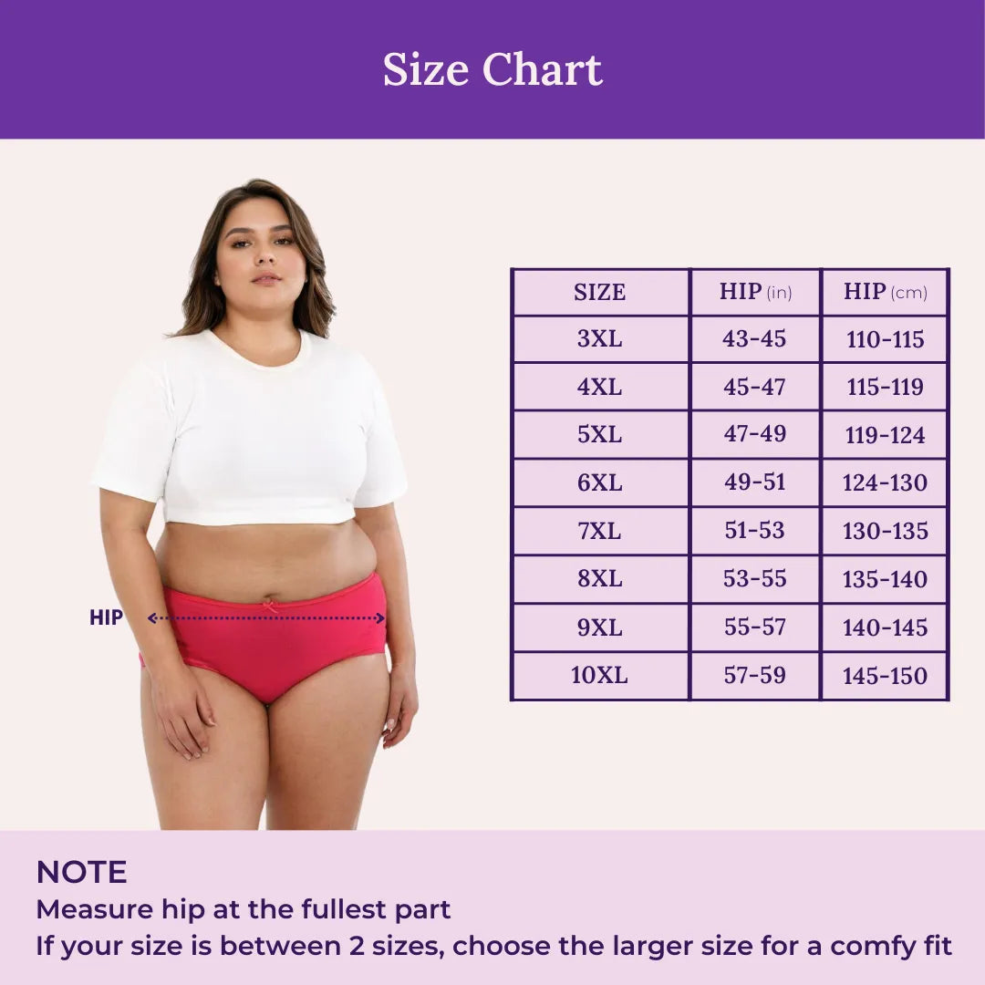 Size Chart For Hipster Panty _ Dark Pink