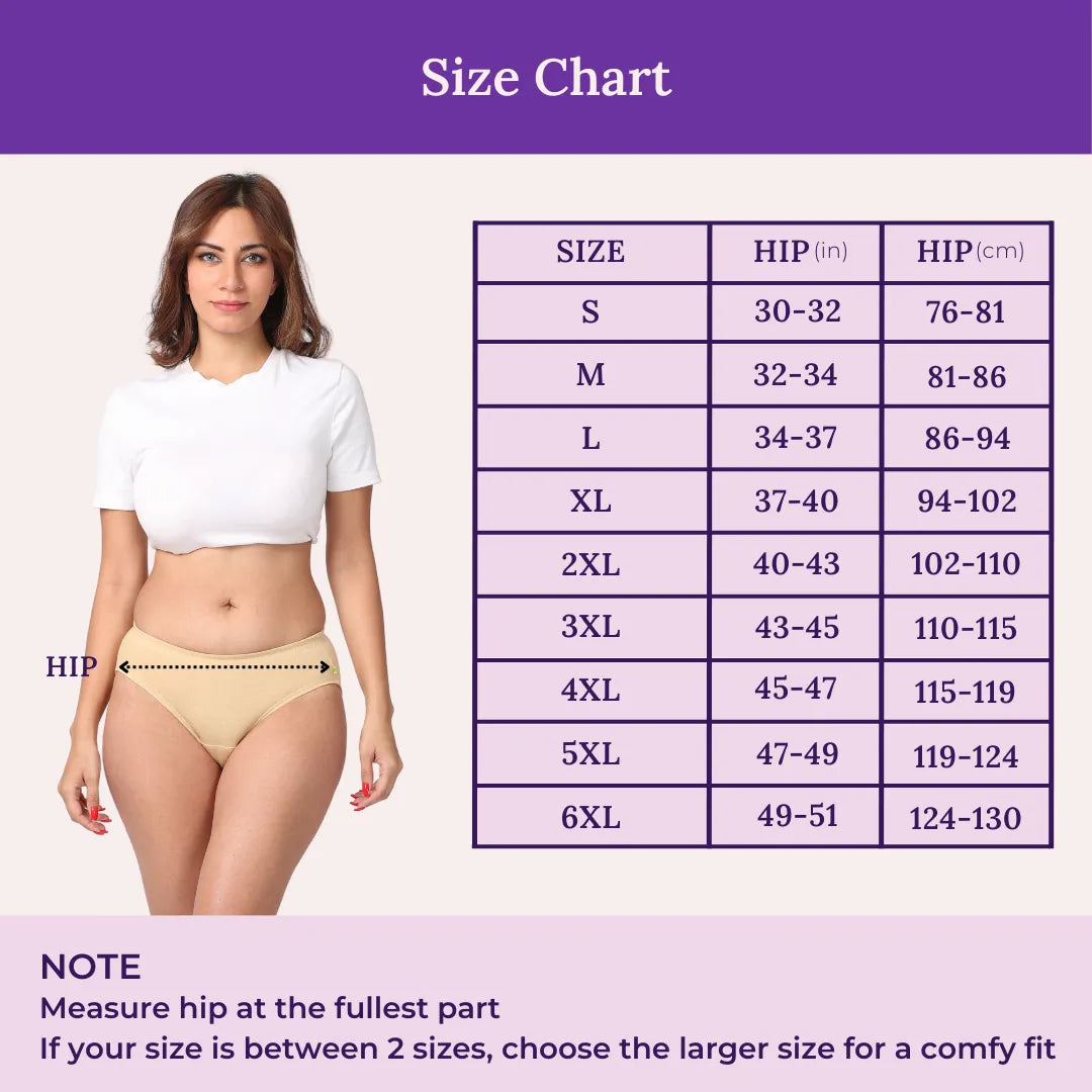 Size Chart For Incontinence Women Panties