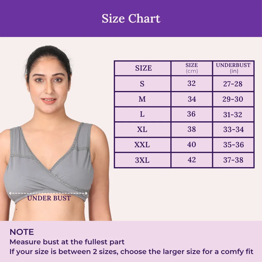 Size Chart For Leakproof Sleep Nursing Bra