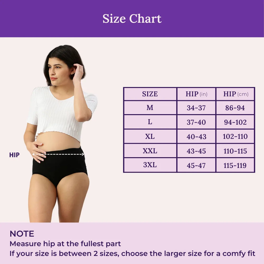 Size Chart For Maternity Hygiene Panty