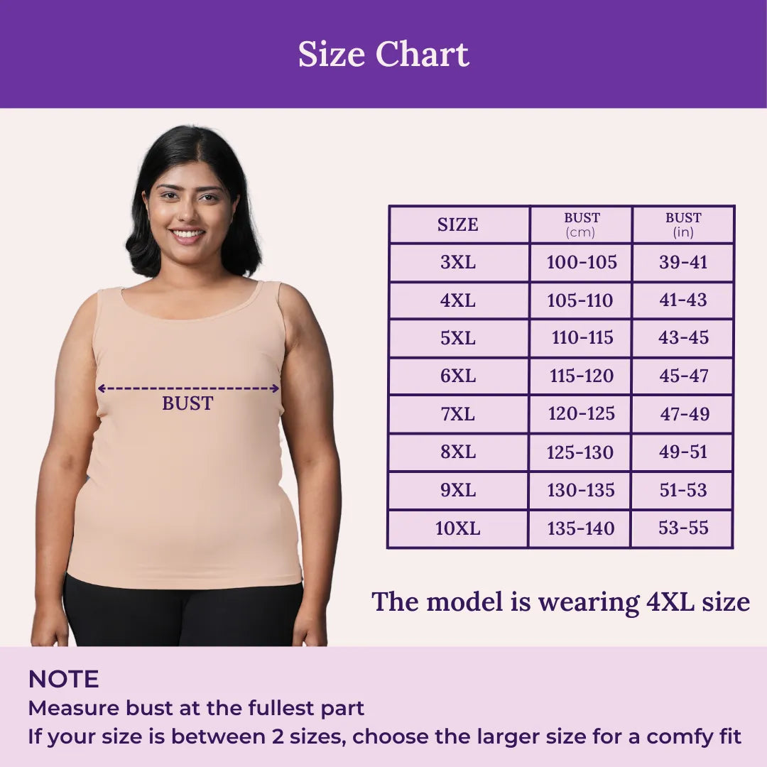 Size Chart For Plus Size Camisole Wider Strap
