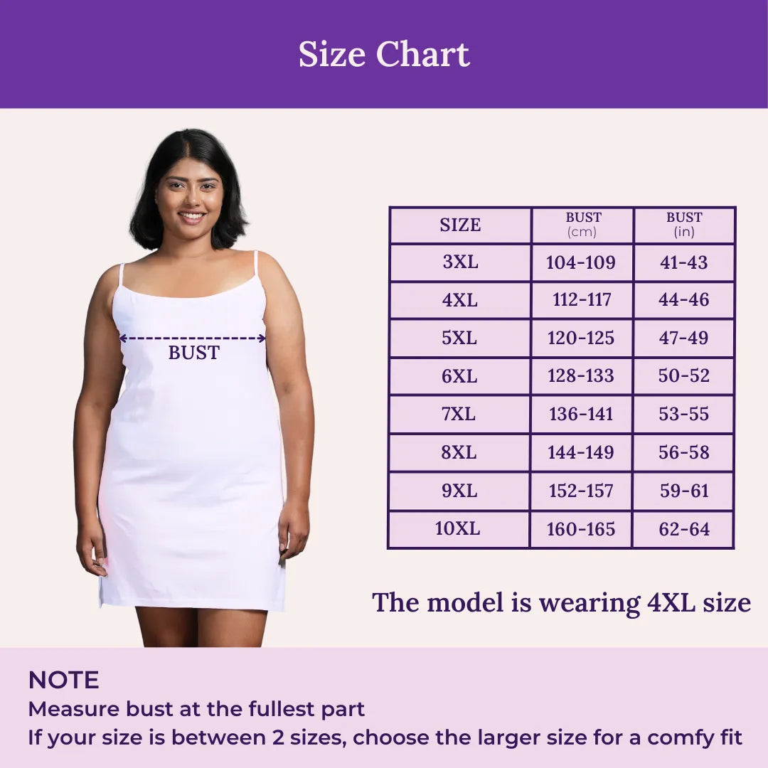 Size Chart For Plus Size Kurti Slip Adjustable Strap
