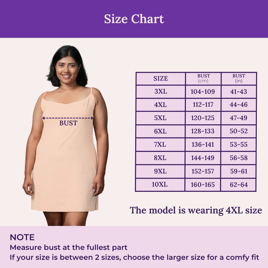 Size Chart For Plus Size Kurti Slip Adjustable Strap