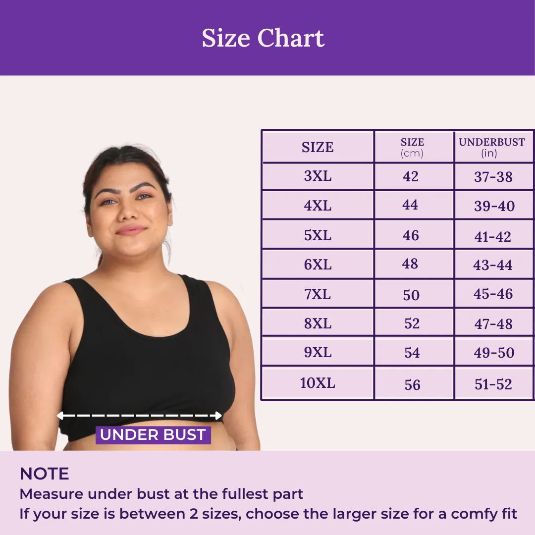Size Chart For Plus Size Sleep Bra Plus Size Lounge Bra