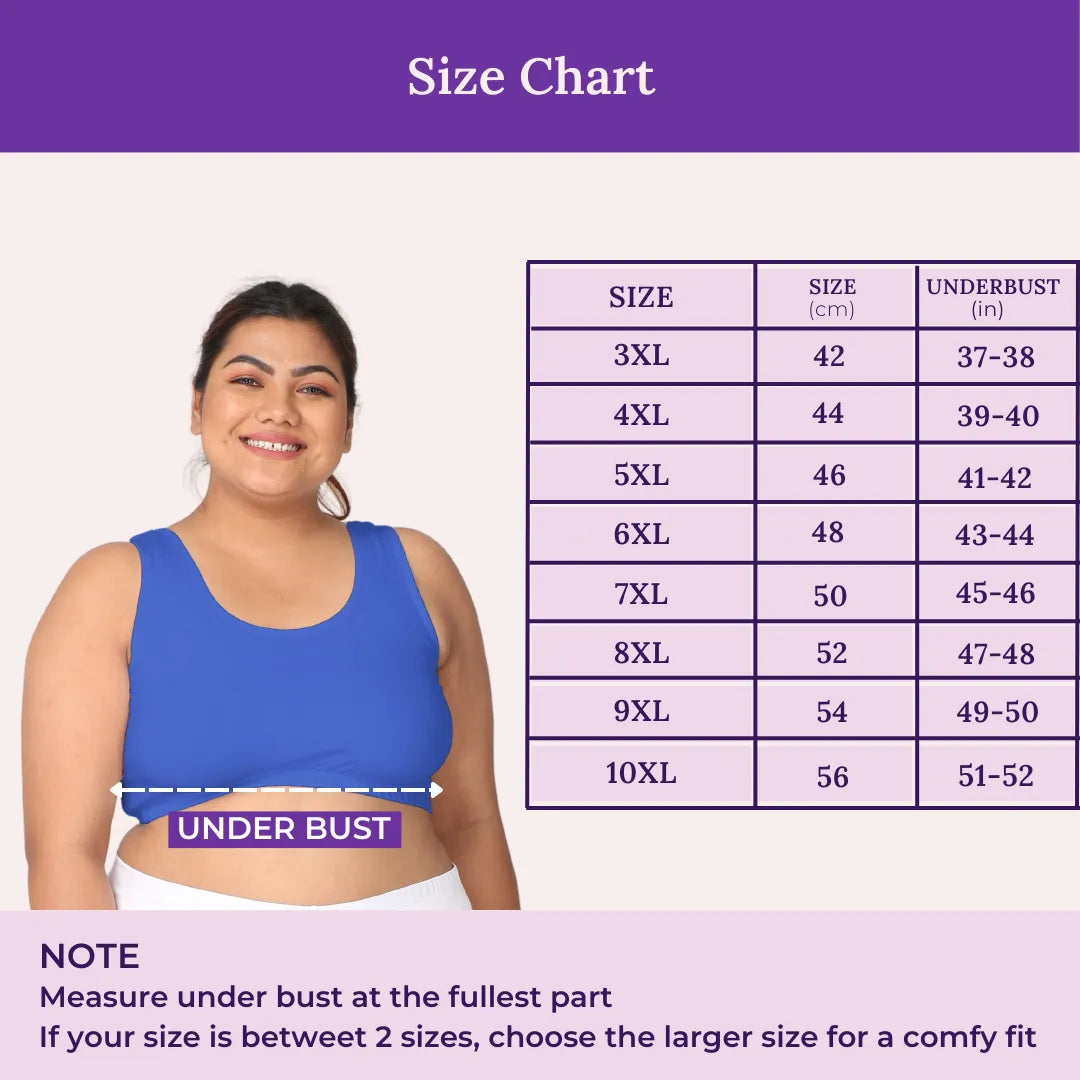 Size Chart For Plus Size Sleep Bra Plus Size Lounge Bra