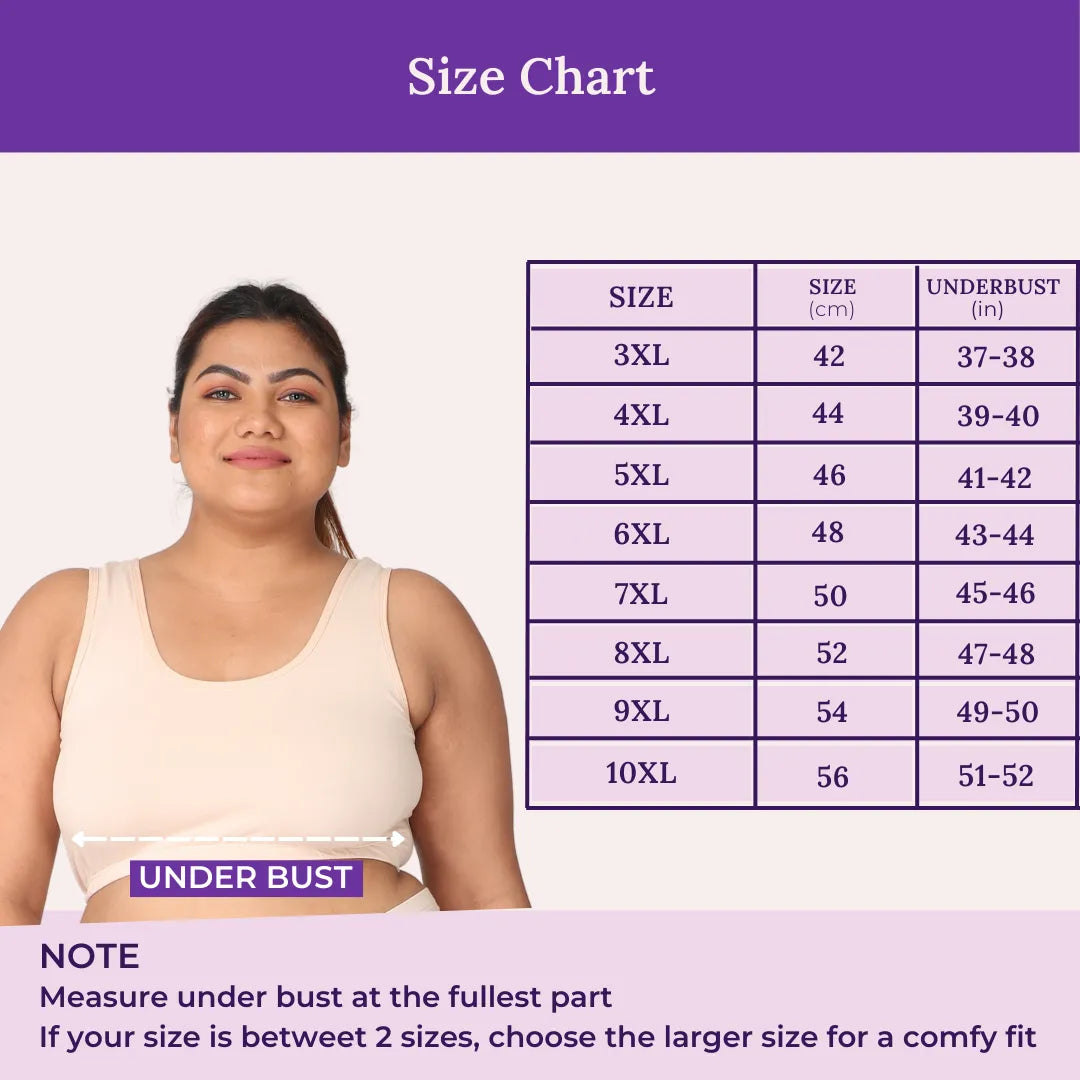 Size Chart For Plus Size Sleep Bra Plus Size Lounge Bra