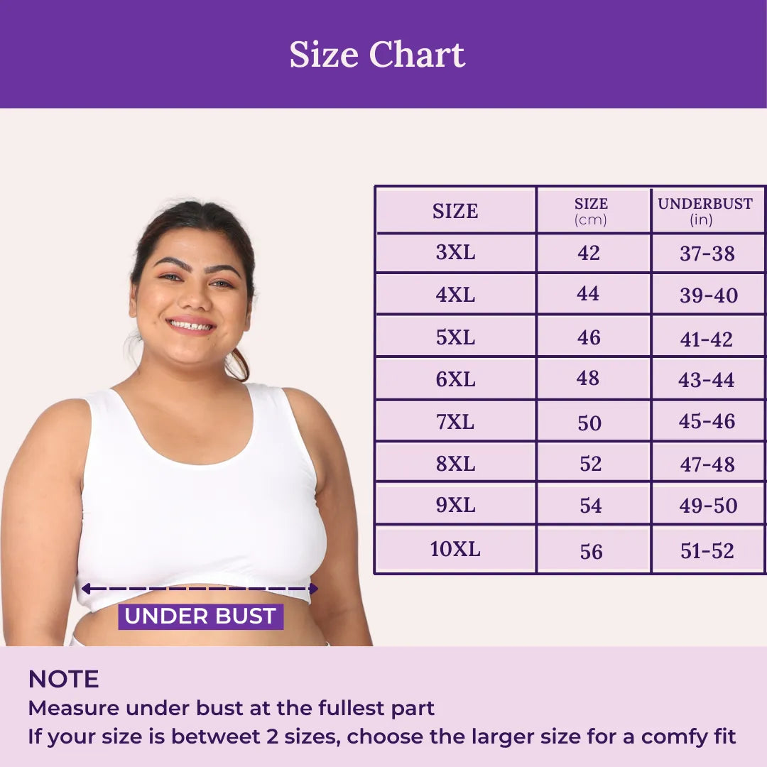 Size Chart For Plus Size Sleep Bra Plus Size Lounge Bra
