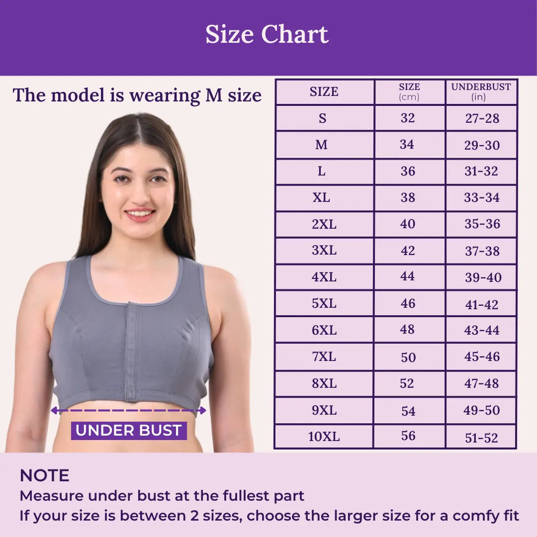 Size Chart For Post Surgery Recovery Bra