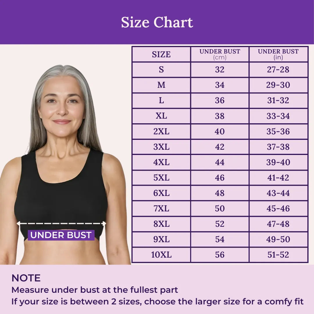 Lounge/Home Bra For Elderly | Non Padded | Non Wired | Racerback | Full Coverage | 3 Pack - Adira