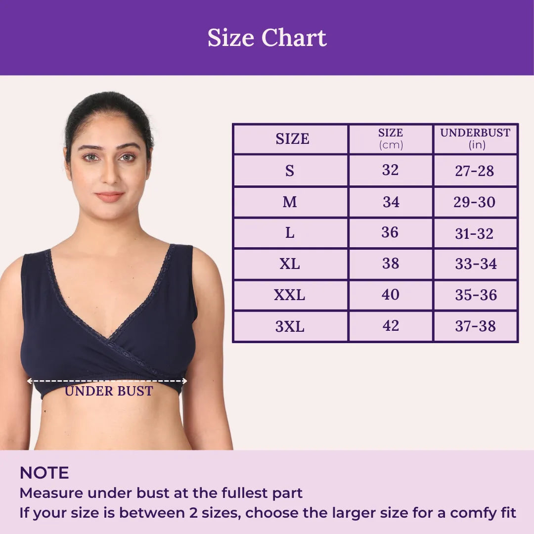 Size Chart For Sleep Nursing Bra