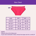 Size Chart For Teen Cotton Panty - Hipster Fit